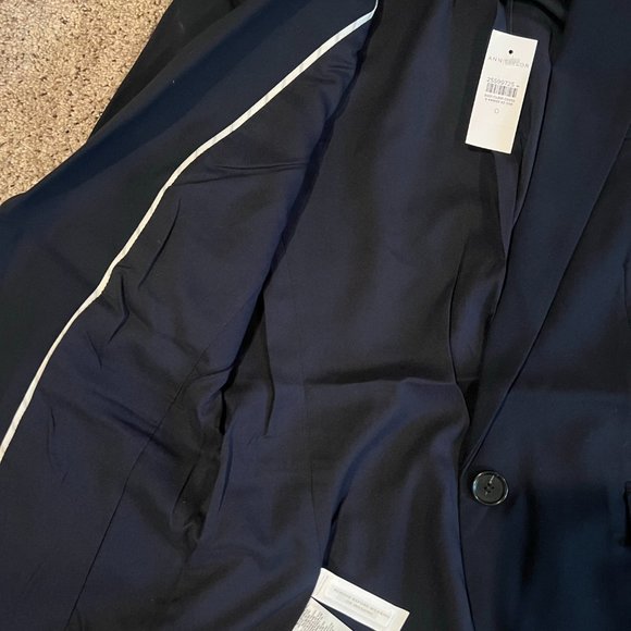 NWT Ann Taylor One Button Navy Blue Blazer - Multiple Sizes - Picture 6 of 7